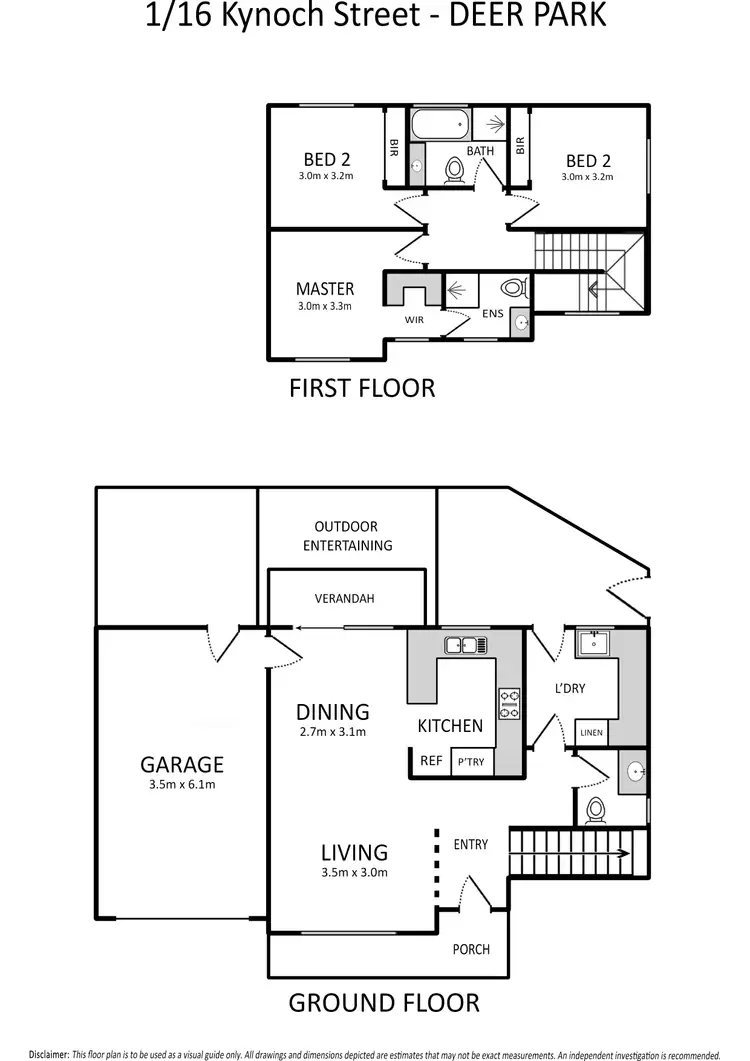 Floorplan of Homely townhouse listing, 1/16 Kynoch Street, Deer Park VIC 3023