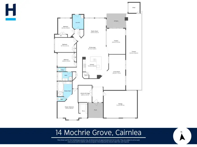 Floorplan of Homely house listing, 14 Mochrie Grove, Cairnlea VIC 3023