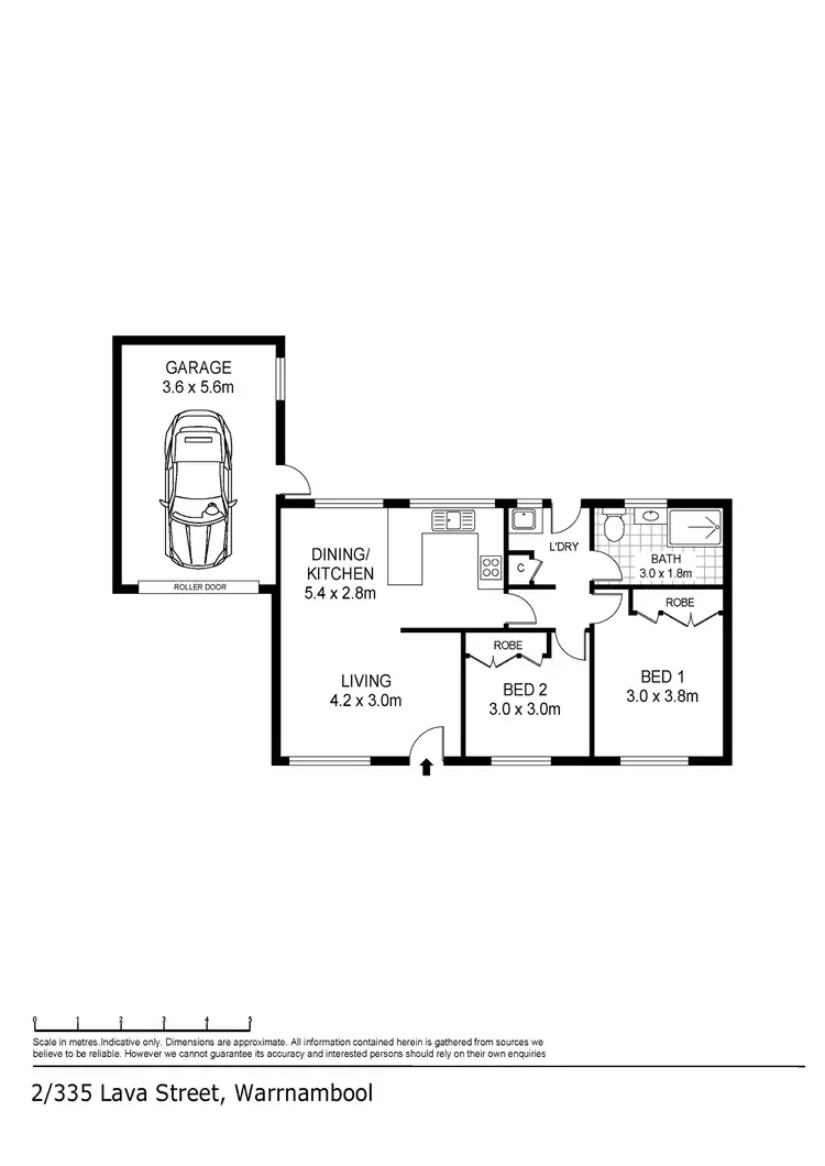 Floorplan of Homely unit listing, 2/335 Lava Street, Warrnambool VIC 3280