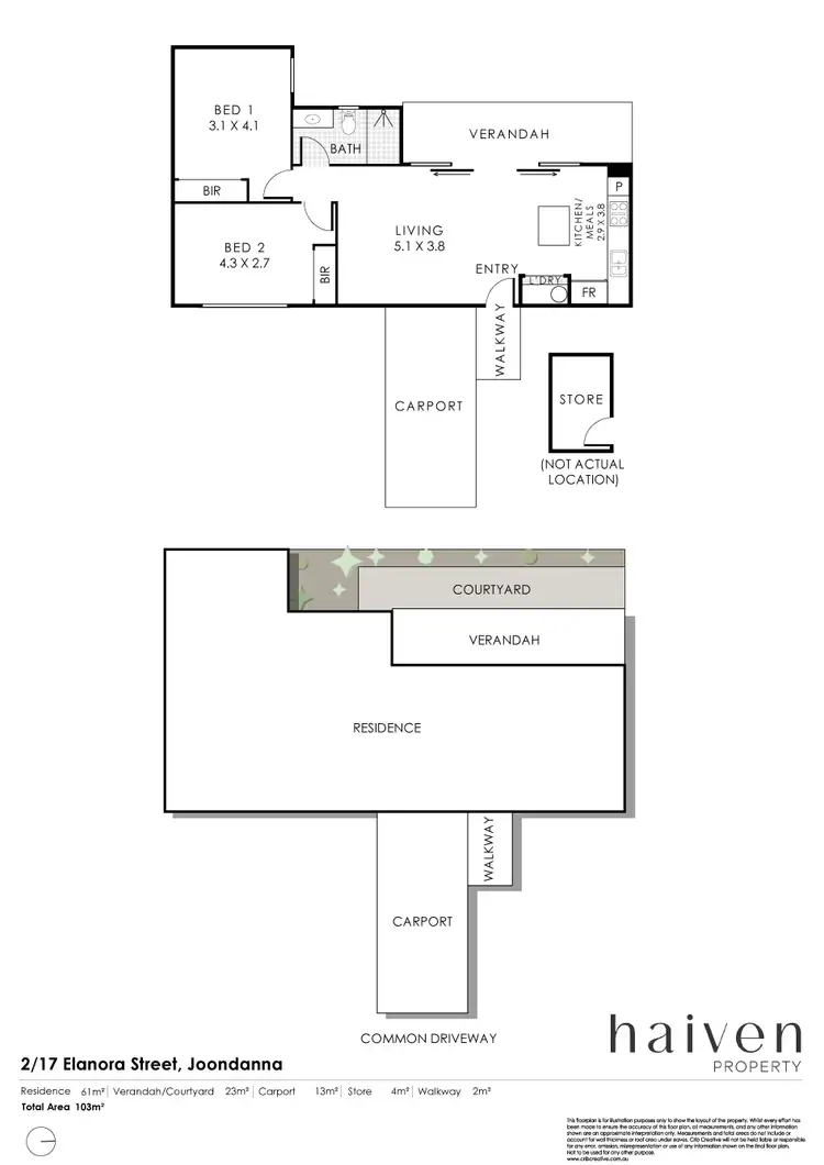 Floorplan of Homely apartment listing, 2/17 Elanora Street, Joondanna WA 6060