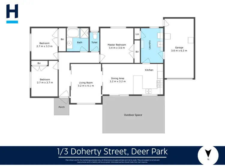 Floorplan of Homely unit listing, 1/3 Doherty Street, Deer Park VIC 3023