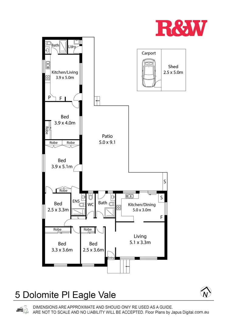 Floorplan of Homely house listing, 5 Dolomite Place, Eagle Vale NSW 2558
