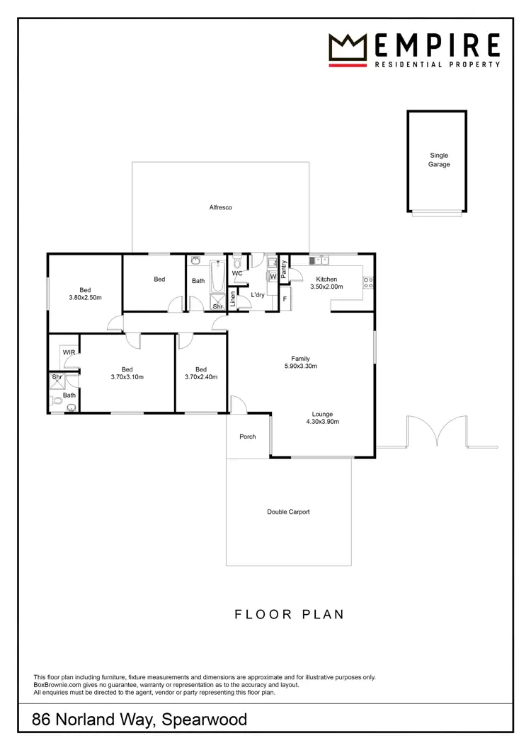 Floorplan of Homely house listing, 86 Norland Way, Spearwood WA 6163