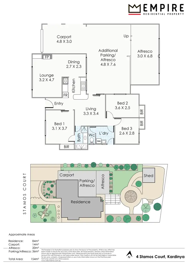 Floorplan of Homely house listing, 4 Stamos Court, Kardinya WA 6163