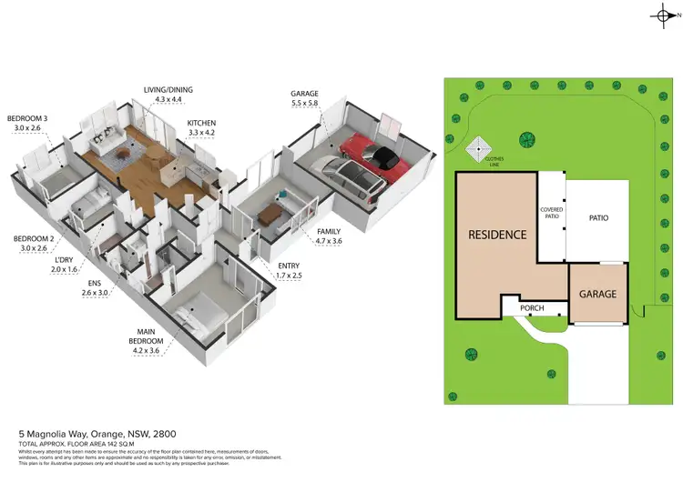 Floorplan of Homely house listing, 5 Magnolia Way, Orange NSW 2800
