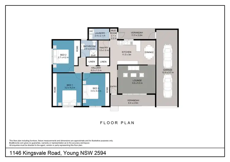Floorplan of Homely rural property listing, 1146 Kingsvale Road, Young NSW 2594