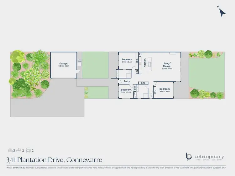 Floorplan of Homely house listing, 3/11 Plantation Drive, Connewarre VIC 3227