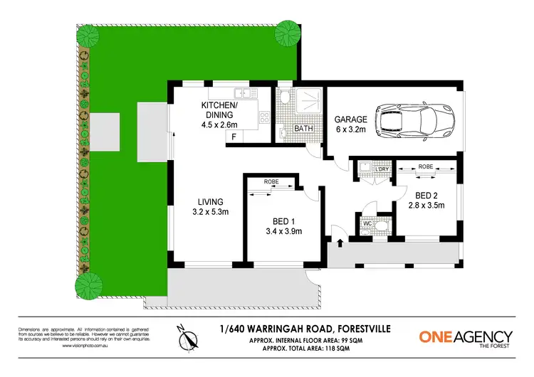 Floorplan of Homely apartment listing, 1/640 Warringah Road, Forestville NSW 2087