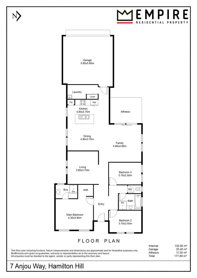 Floorplan of Homely house listing, 7 Anjou Way, Hamilton Hill WA 6163