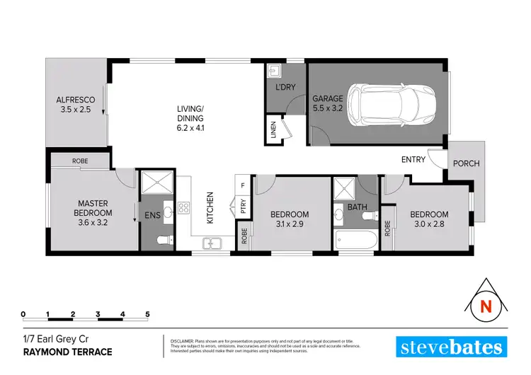 Floorplan of Homely semi-detached listing, 1/7 Earl Grey Crescent, Raymond Terrace NSW 2324