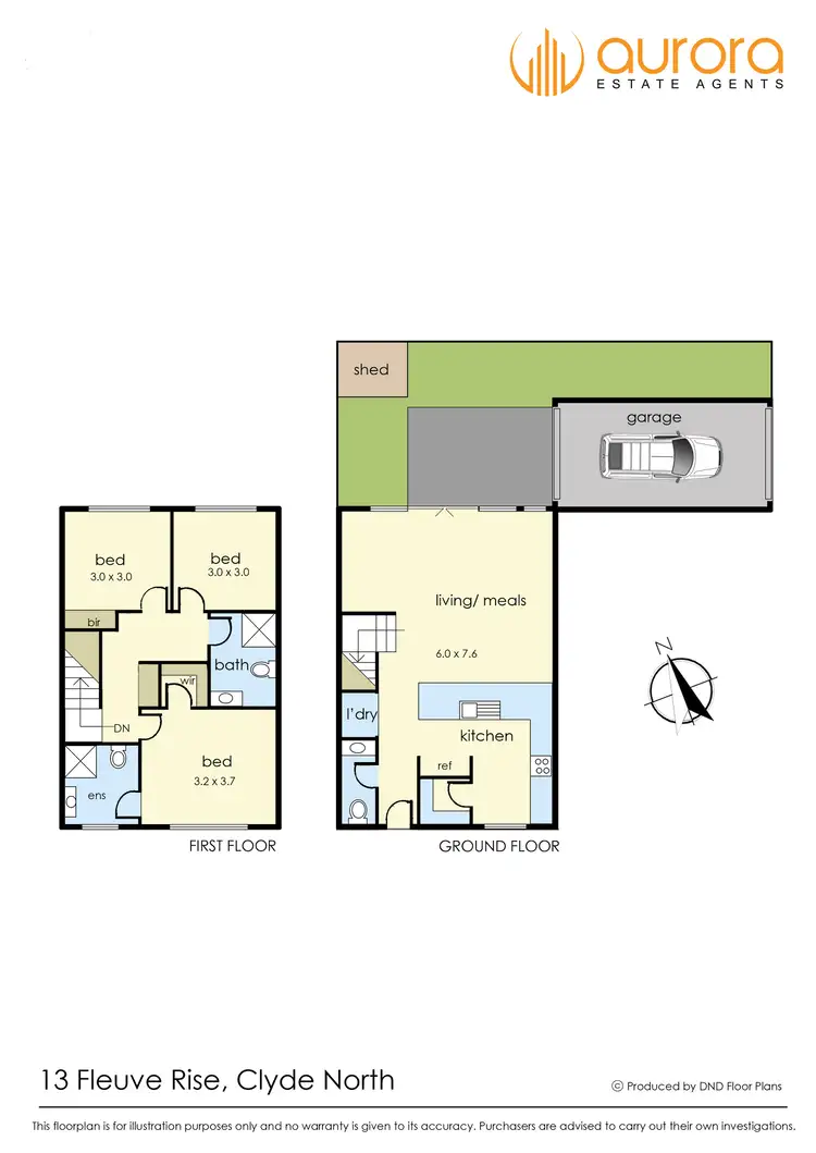 Floorplan of Homely townhouse listing, 13 Fleuve Rise, Clyde North VIC 3978