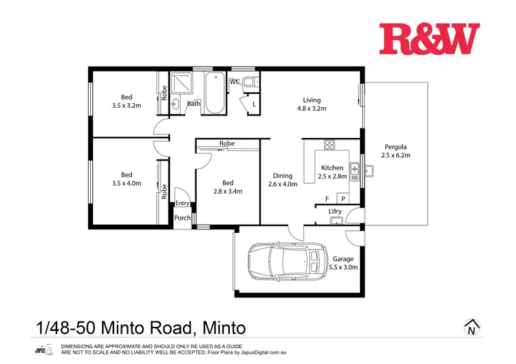 Floorplan of Homely villa listing, 1/48 Minto Road, Minto NSW 2566