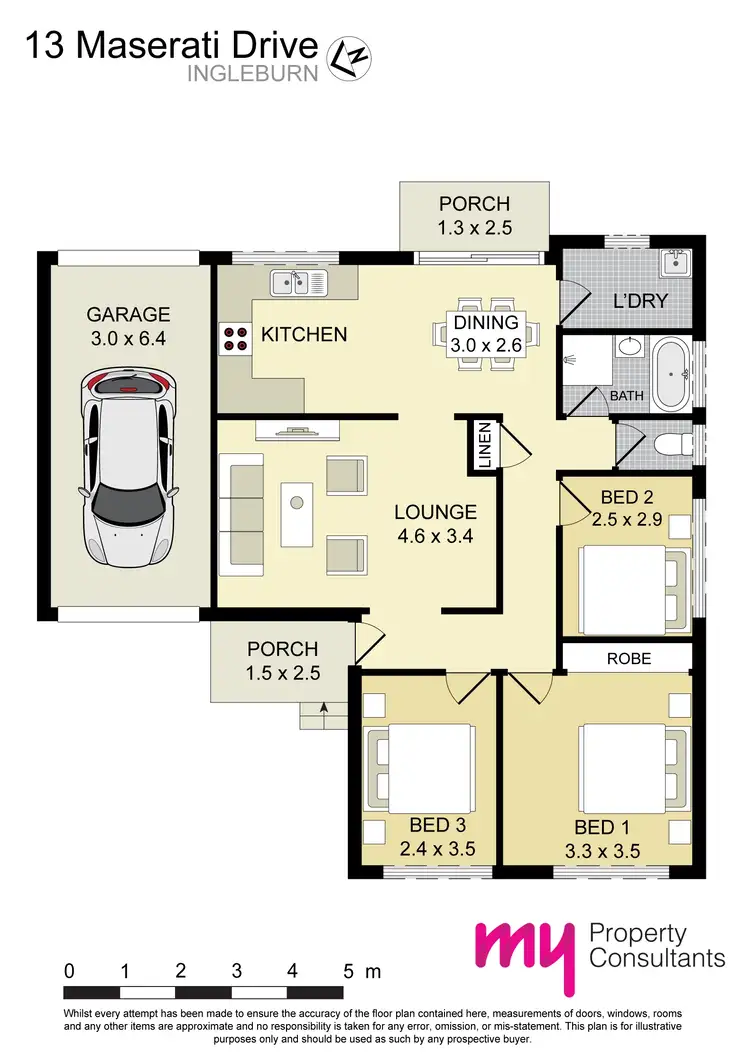 Floorplan of Homely house listing, 13 Maserati Drive, Ingleburn NSW 2565