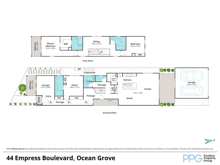 Floorplan of Homely house listing, 44 Empress Boulevard, Ocean Grove VIC 3226