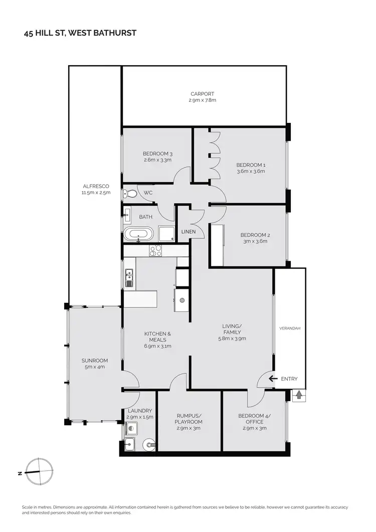Floorplan of Homely house listing, 45 Hill Street, West Bathurst NSW 2795