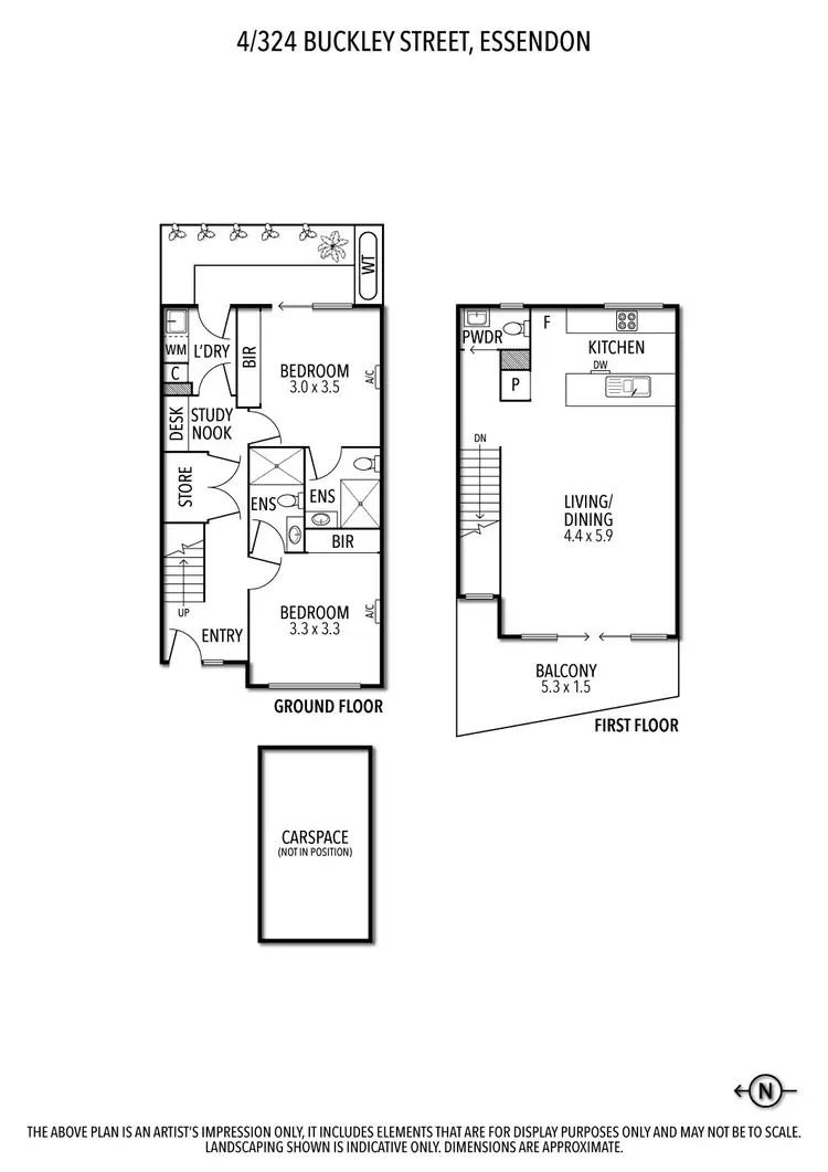 Floorplan of Homely townhouse listing, 4/324 Buckley Street, Essendon VIC 3040
