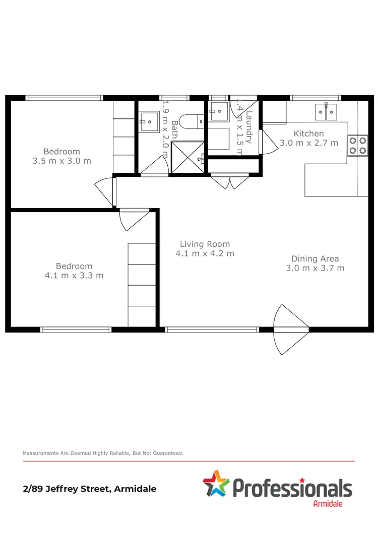 Floorplan of Homely unit listing, 2/89 Jeffrey Street, Armidale NSW 2350
