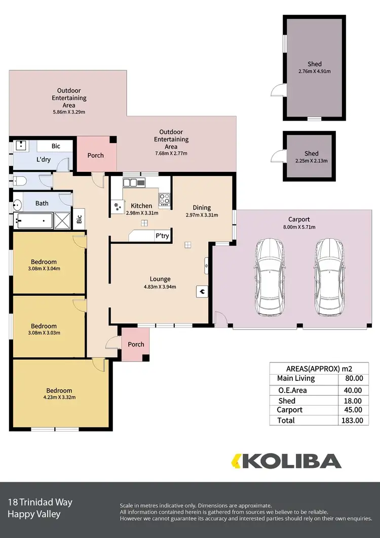 Floorplan of Homely house listing, 18 Trinidad Way, Happy Valley SA 5159
