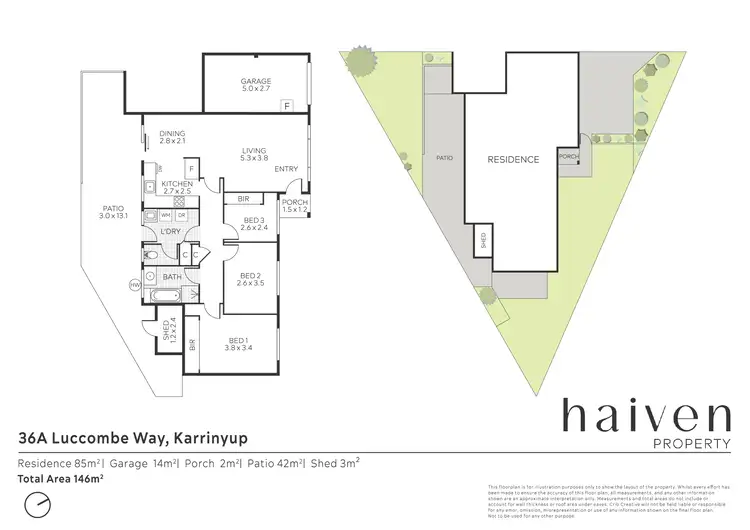 Floorplan of Homely house listing, 36A Luccombe Way, Karrinyup WA 6018