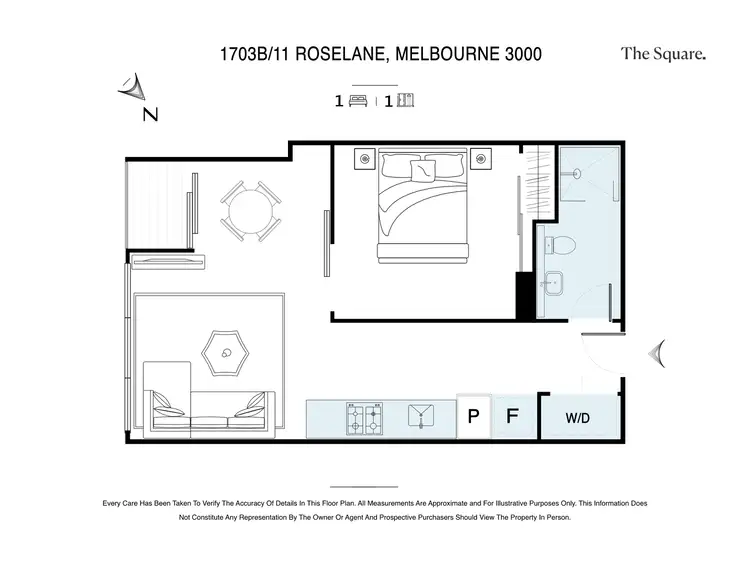 Floorplan of Homely apartment listing, 1703/11 Rose Lane, Melbourne VIC 3000