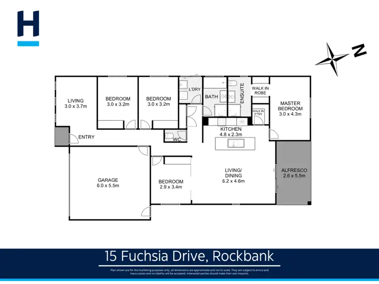 Floorplan of Homely house listing, 15 Fuchsia Drive, Rockbank VIC 3335