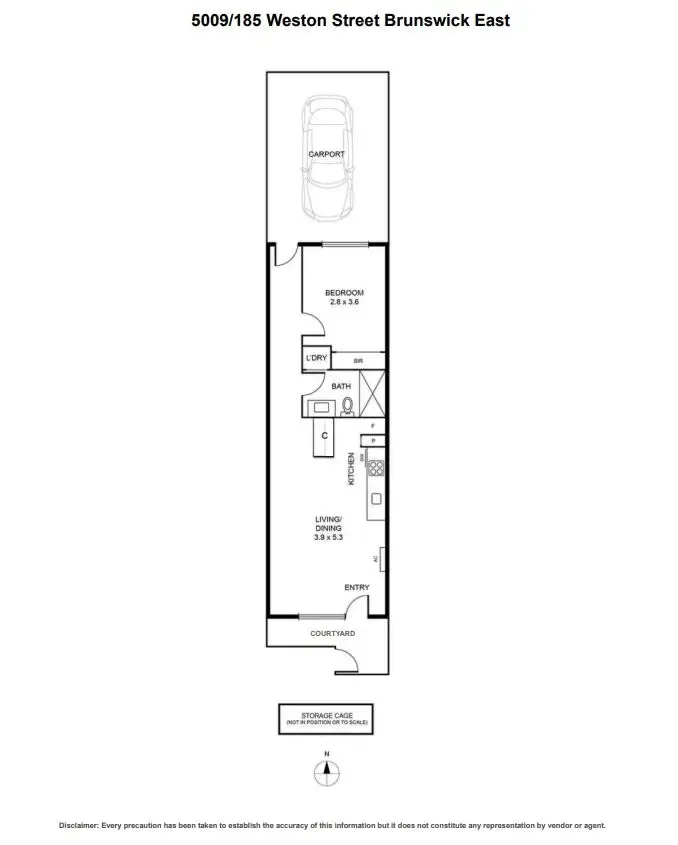 Floorplan of Homely apartment listing, 5009/185 Weston Street, Brunswick East VIC 3057