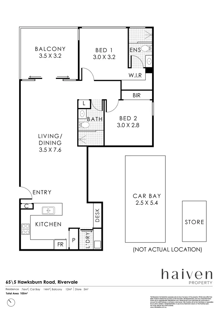 Floorplan of Homely apartment listing, 65/5 Hawksburn Road, Rivervale WA 6103