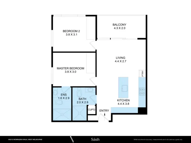 Floorplan of Homely apartment listing, 803/10 Wominjeka Walk, West Melbourne VIC 3003