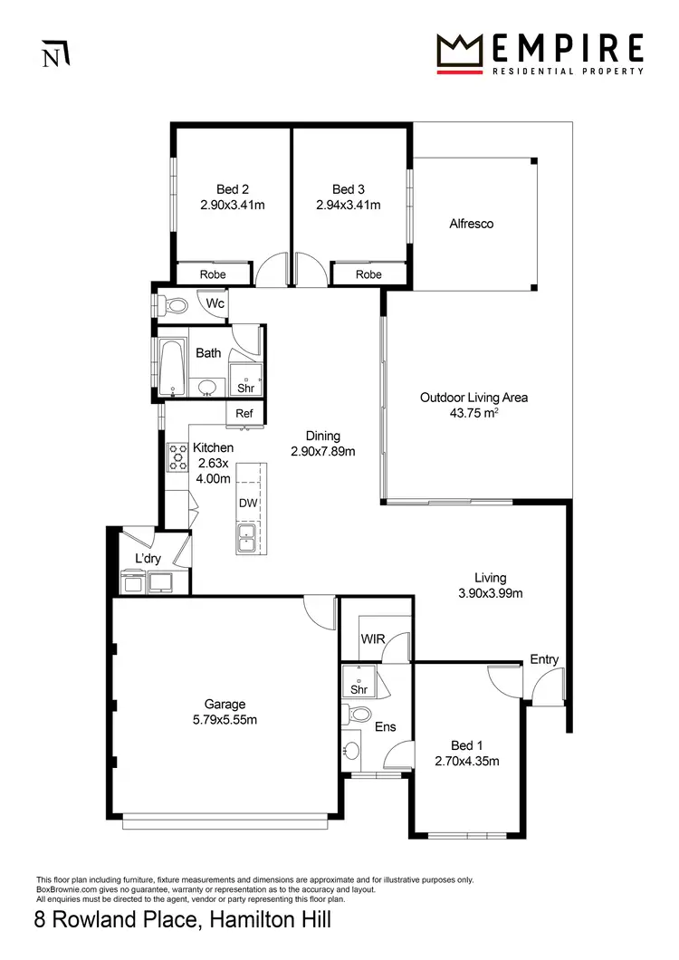 Floorplan of Homely house listing, 8 Rowland Place, Hamilton Hill WA 6163