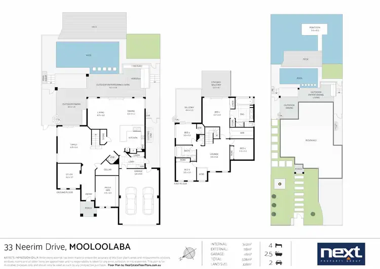 Floorplan of Homely house listing, 33 Neerim Drive, Mooloolaba QLD 4557