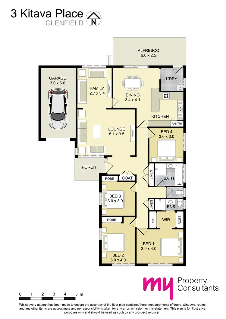 Floorplan of Homely house listing, 3 Kitava Place, Glenfield NSW 2167