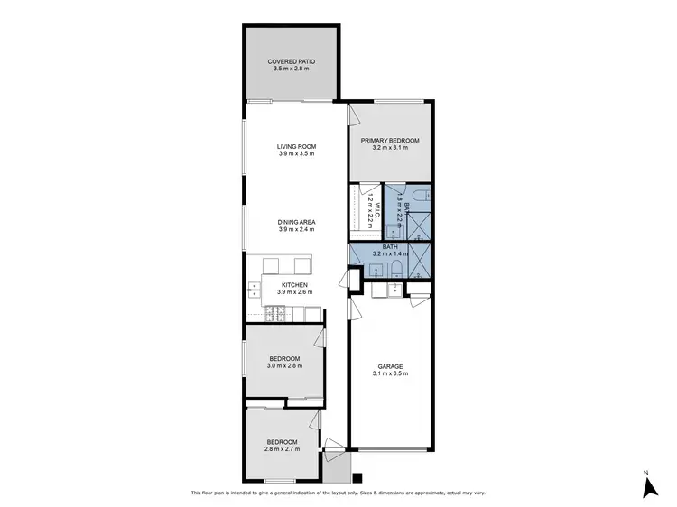 Floorplan of Homely semi-detached listing, 1/37 Cottrill Road, Caboolture QLD 4510
