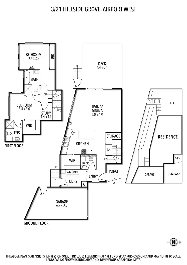 Floorplan of Homely townhouse listing, 3/21 Hillside Grove, Airport West VIC 3042