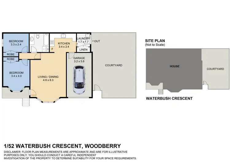 Floorplan of Homely unit listing, 1/52 Waterbush Crescent, Woodberry NSW 2322