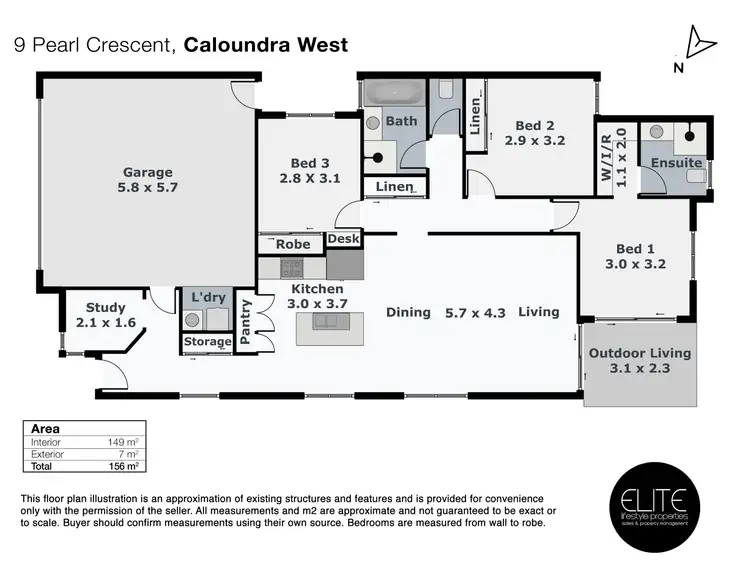Floorplan of Homely house listing, 9 Pearl Crescent, Caloundra West QLD 4551
