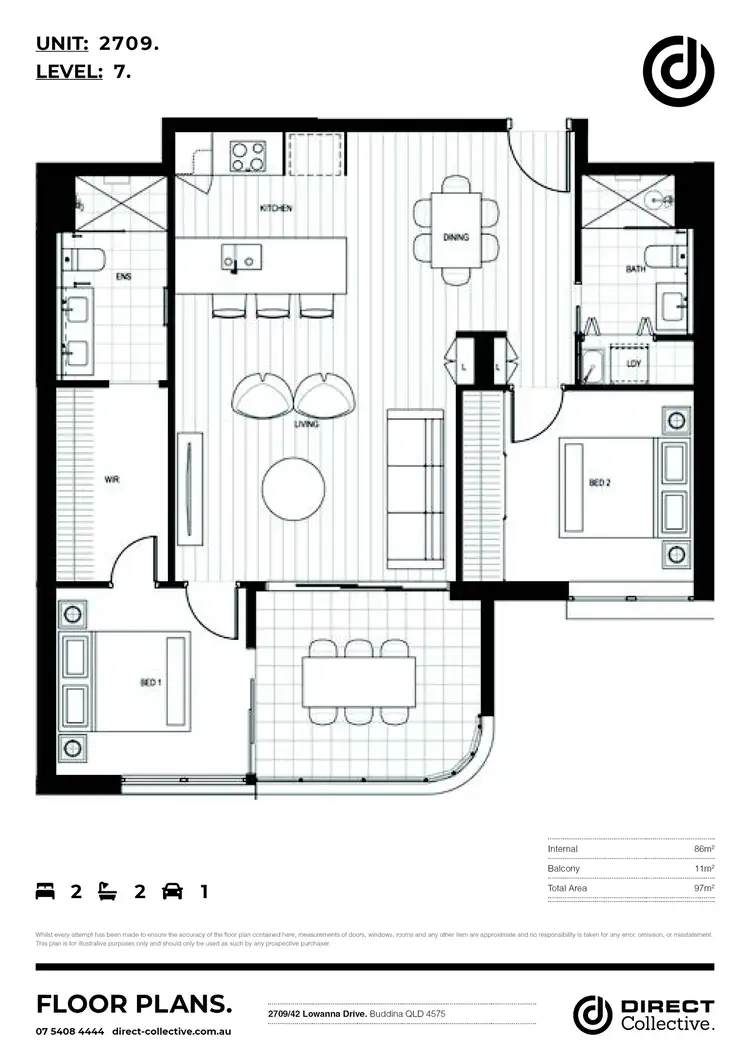 Floorplan of Homely apartment listing, 2709/42 Lowanna Drive, Buddina QLD 4575