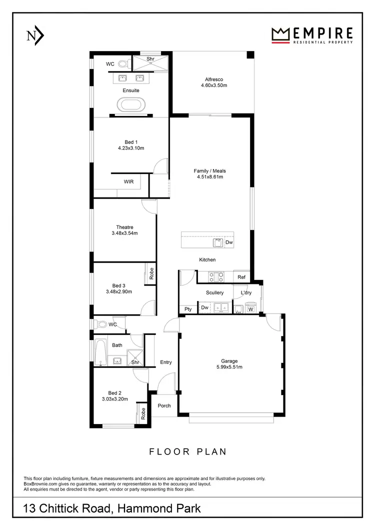 Floorplan of Homely house listing, 13 Chittick Road, Hammond Park WA 6164