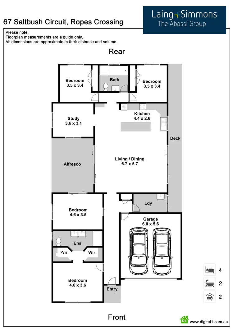 Floorplan of Homely house listing, 67 Saltbush Circuit, Ropes Crossing NSW 2760