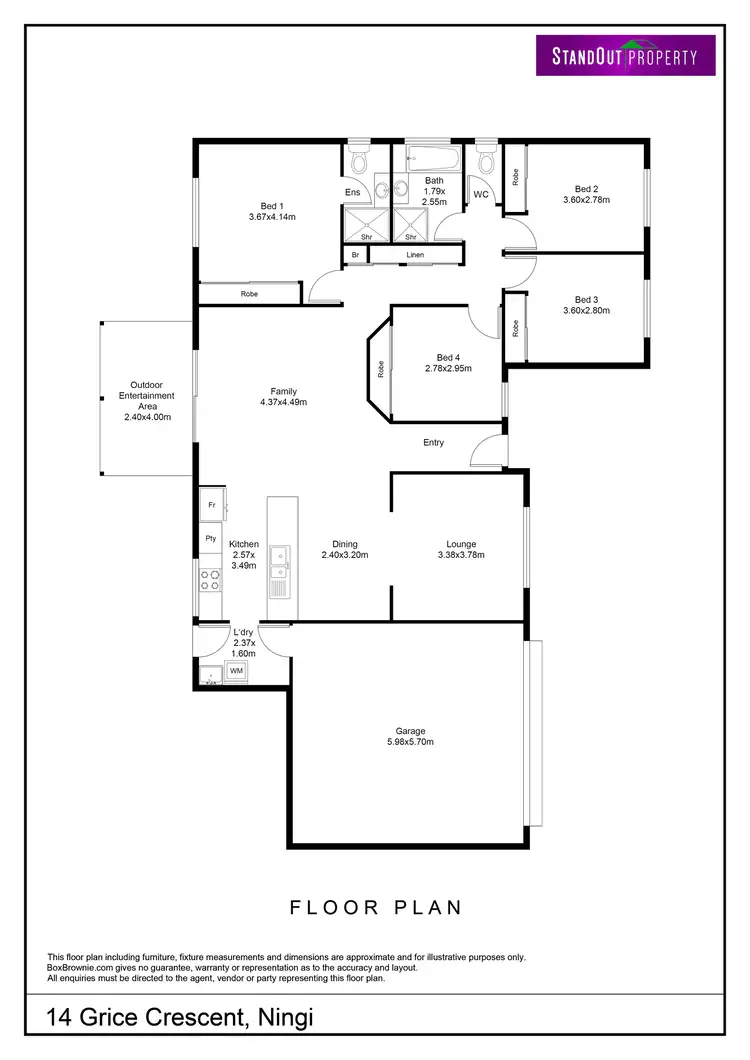 Floorplan of Homely house listing, 14 Grice Crescent, Ningi QLD 4511
