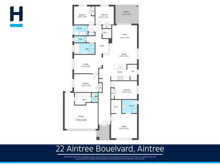 Floorplan of Homely house listing, 22 Aintree Boulevard, Aintree VIC 3336