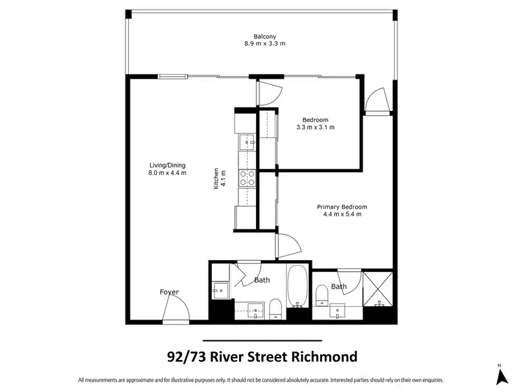Floorplan of Homely apartment listing, 92/73 River Street, Richmond VIC 3121