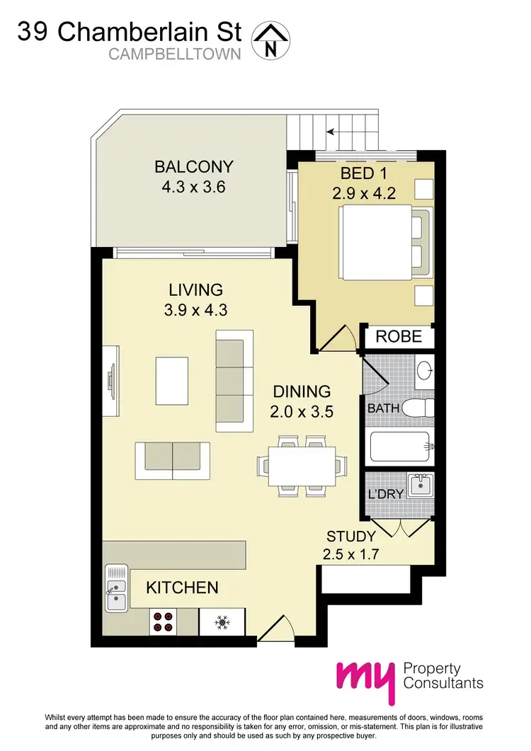 Floorplan of Homely apartment listing, 1/39 Chamberlain Street, Campbelltown NSW 2560