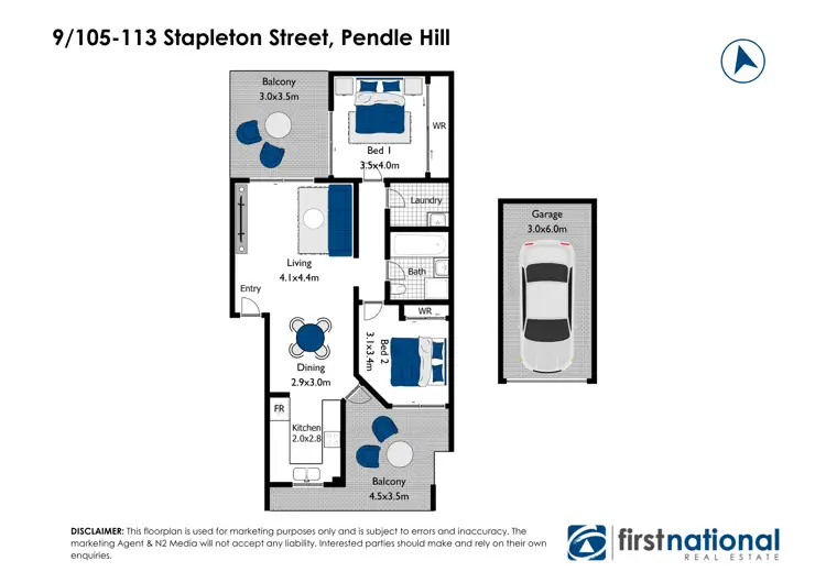 Floorplan of Homely apartment listing, 9/105-113 Stapleton Street, Pendle Hill NSW 2145