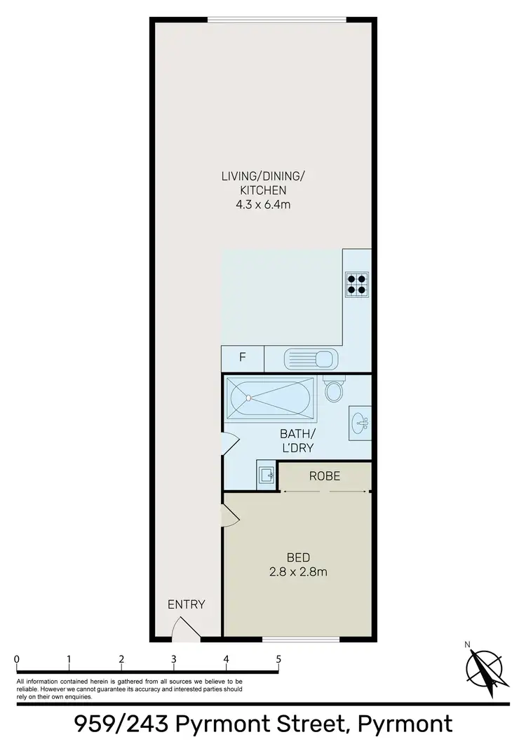 Floorplan of Homely apartment listing, 959/243 Pyrmont St, Pyrmont NSW 2009
