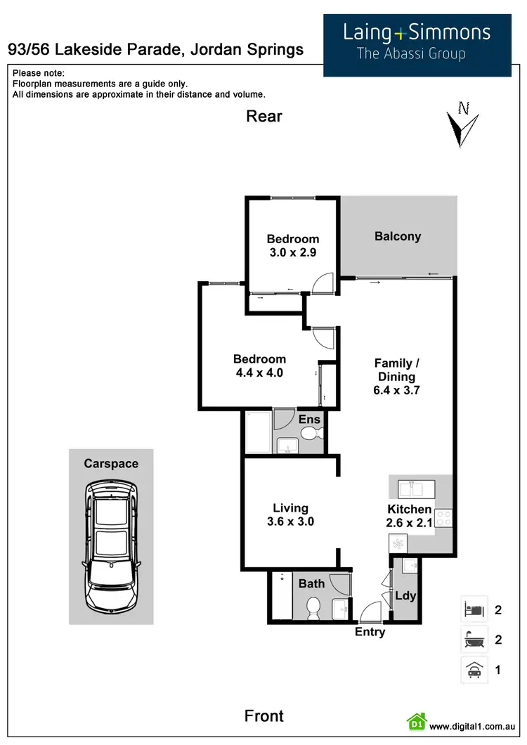 Floorplan of Homely unit listing, 93/56 Lakeside Parade, Jordan Springs NSW 2747
