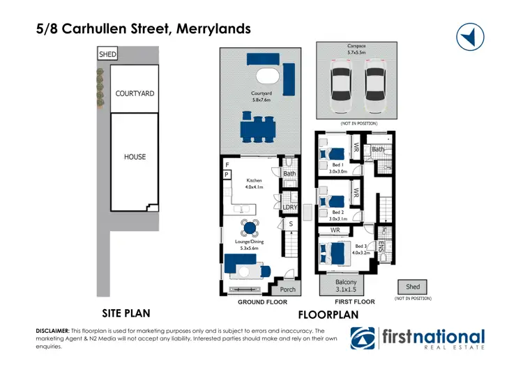 Floorplan of Homely townhouse listing, 5/8 Carhullen Street, Merrylands NSW 2160
