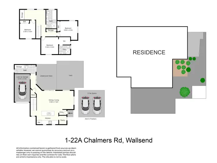 Floorplan of Homely townhouse listing, 1/22A Chalmers Road, Wallsend NSW 2287