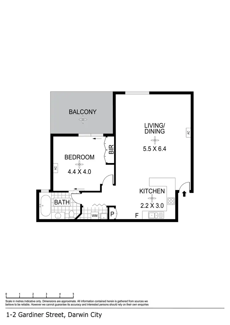 Floorplan of Homely unit listing, 1/2 Gardiner Street, Darwin City NT 800