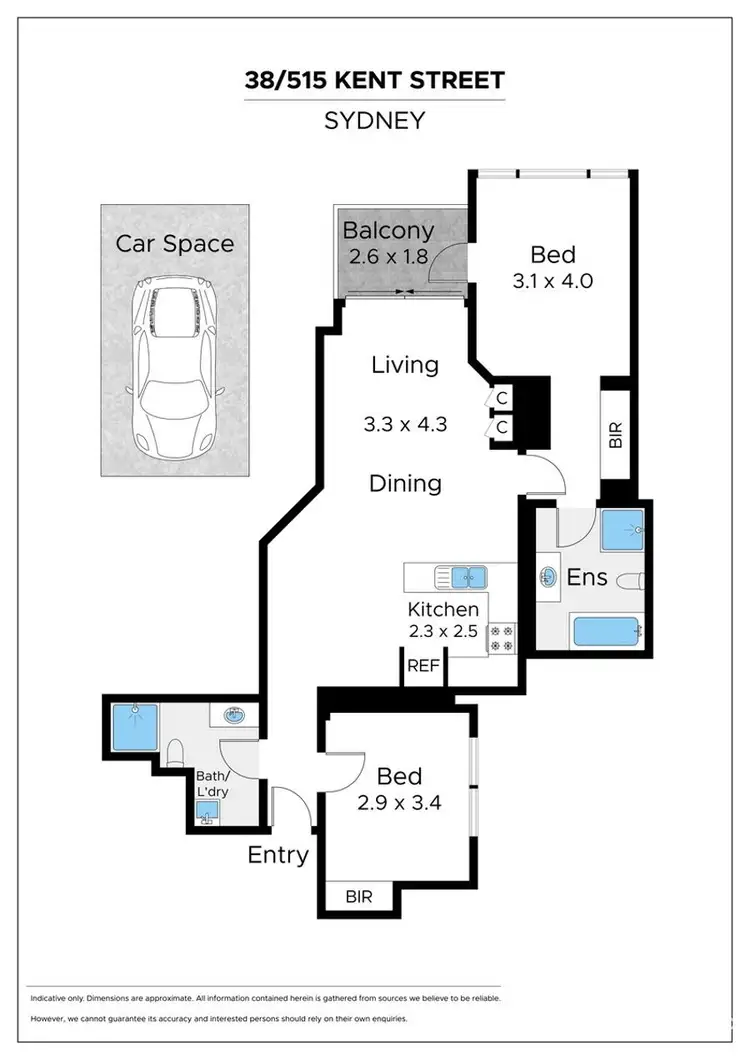 Floorplan of Homely apartment listing, 38/515 Kent Street, Sydney NSW 2000