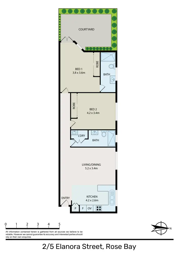 Floorplan of Homely apartment listing, 2/5 Elanora Street, Rose Bay NSW 2029